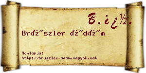 Brüszler Ádám névjegykártya